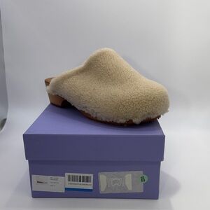 Figure Decorative "Teddy Fleece" Beige Mules